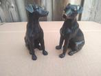 Beeldje, Twee bronzen honden - 13 cm - Brons - 2000