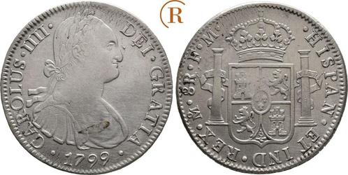 8 Reales Mexiko City 1799 Fm Mexiko: Karl Iv von Spanien,..., Postzegels en Munten, Munten | Amerika, Verzenden