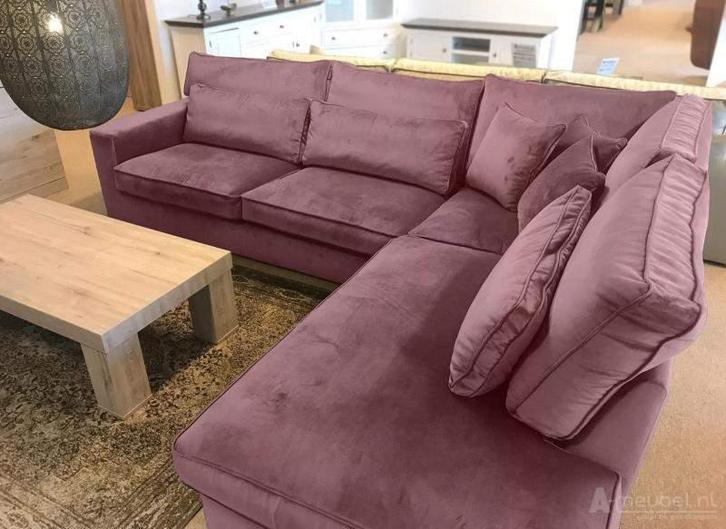 Oudenbosch Loungebank - hoekbanken - Roze, Huis en Inrichting, Banken | Sofa's en Chaises Longues, Nieuw, Stof