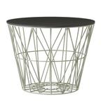 Ferm Living Wire Basket grey + top black oak large (nieuw), Nieuw, Overige materialen, Rond, Mand