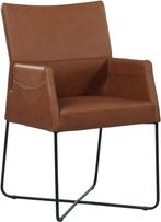 Set van 4 cognac kleur leren eetkamerstoelen Emma - met arml, Huis en Inrichting, Stoelen, Overige kleuren, Nieuw, Leer, Ophalen of Verzenden