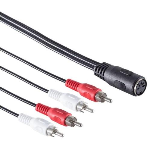 DIN 5-pins (v) - 2x Tulp stereo 2RCA (m) audio, Audio, Tv en Foto, Overige Audio, Tv en Foto, Ophalen of Verzenden