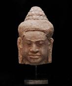 Oud-Khmer - Grote Boeddhahoofd fijn gesculpteerd in, Verzamelen