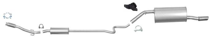 Complete uitlaat Einddemper + Middendemper Peugeot 207 1.4,, Auto-onderdelen, Uitlaatsystemen, Nieuw, Verzenden