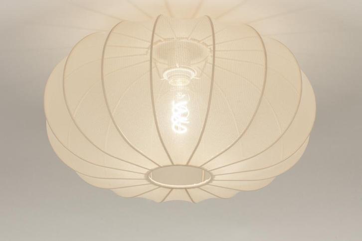 Rietveld Plafondlampen - Creme, Beige, Zand - Stof, Huis en Inrichting, Lampen | Plafondlampen, Verzenden