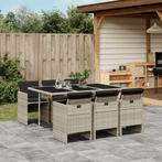 vidaXL 7-delige Tuinset met kussens poly rattan grijs, Tuin en Terras, 6 zitplaatsen, Nieuw, Tuinset, Verzenden