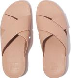 FitFlop Lulu Cross Slide Sandals Leather Vrouwen - Beigey Be, Verzenden, Nieuw