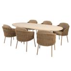 Hampton Molina dining tuinset 240x105xH75 cm 7 delig mortex, Tuin en Terras, Tuinsets en Loungesets, Ophalen of Verzenden, Nieuw