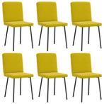 vidaXL Eetkamerstoelen 6 st fluweel geel, Huis en Inrichting, Stoelen, Verzenden, Nieuw