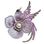 Fako Bijoux® - Broche - Vogel - Phoenix Met Bloem - 60x65mm, Verzenden, Nieuw