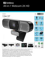All-in-1 Webcam 2K HD, Bedraad, Nieuw, Monitorclip, Ophalen of Verzenden