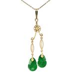 Gouden vintage hanger met jade 14 kt, Ophalen of Verzenden, Nieuw