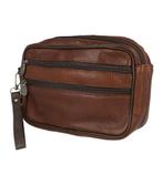 Polstas Dubbele Rits Leder Bruin, Nieuw