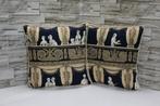 Kussens met vintage stoffen Teatro blauw van Piero, Antiek en Kunst