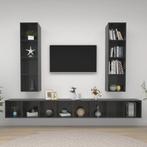 vidaXL Tv-wandmeubelen 4 st bewerkt hout hoogglans grijs, Huis en Inrichting, Kasten | Televisiemeubels, Minder dan 50 cm, Verzenden