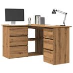 vidaXL Hoekbureau 145x100x76 cm bewerkt hout artisanaal, Verzenden, Nieuw