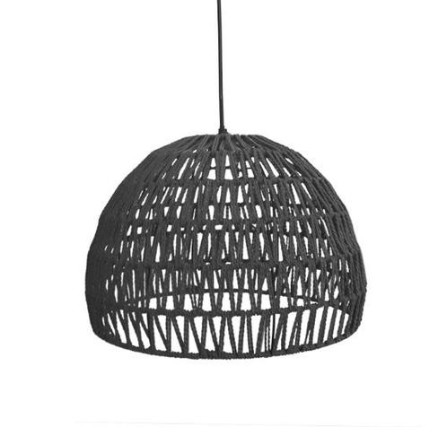 LABEL51 - Hanglamp Rope | M - Zwart Katoen, Huis en Inrichting, Lampen | Hanglampen, Nieuw, Overige materialen, Minder dan 50 cm