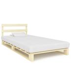 vidaXL Bedframe pallet massief grenenhout 90x200 cm, 90 cm, Eenpersoons, Bruin, Verzenden