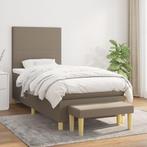 vidaXL Boxspring met matras stof taupe 100x200 cm, Huis en Inrichting, Slaapkamer | Bedden, 100 cm, Eenpersoons, Verzenden, Nieuw