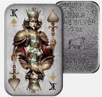 Wereld. Silver bar ND King of Spades Poker, 2 Oz (.999)