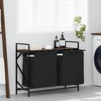 vidaXL Wasmand 2 vakken met plank bruin eikenkleurig, Verzenden, Nieuw