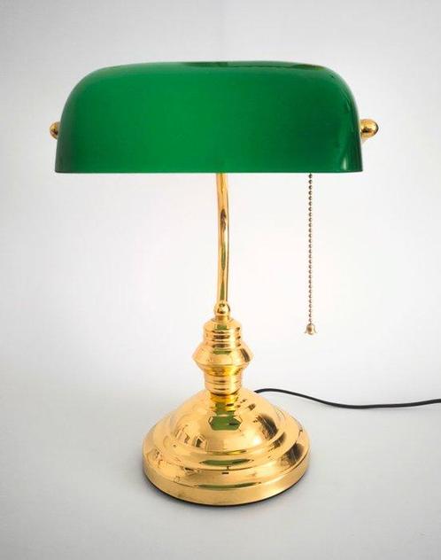 Lamp - Opaline glas - bankierslamp, Antiek en Kunst, Curiosa en Brocante