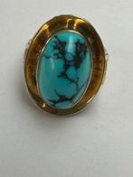 Ring - 14 karaat Geel goud Turquoise - Totaal gewicht ring 7, Nieuw