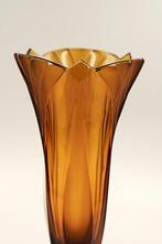 Moser - Rudolf Hlousek Art Deco Amber Faceted Glass Vase