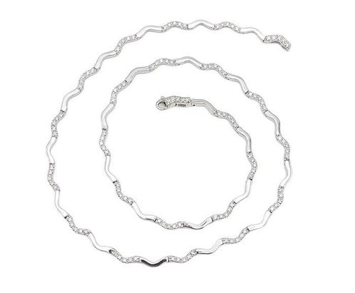 Halsketting - 18 karaat Witgoud - 0.60ct. tw. Diamant, Sieraden, Tassen en Uiterlijk, Kettingen