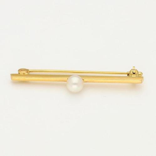 Broche - 18 karaat Geel goud Parel, Sieraden, Tassen en Uiterlijk, Antieke sieraden