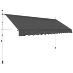 vidaXL Luifel handmatig uittrekbaar 400 cm antraciet, Tuin en Terras, Zonneschermen, Verzenden, Nieuw