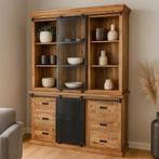 Buffetkast Mangohout Milan 140 Recht, 100 tot 150 cm, Nieuw, Industriële meubels, 25 tot 50 cm