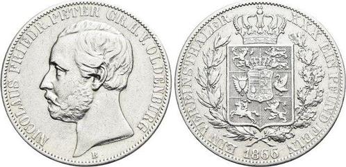 Vereinstaler, daalder 1866 B Oldenburg Nicolaus Friedrich..., Postzegels en Munten, Munten | Europa | Niet-Euromunten, Verzenden