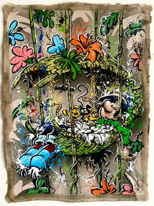 Elisée Skayzoo - Gaston Lagaffe et le nid, Antiek en Kunst, Kunst | Schilderijen | Modern