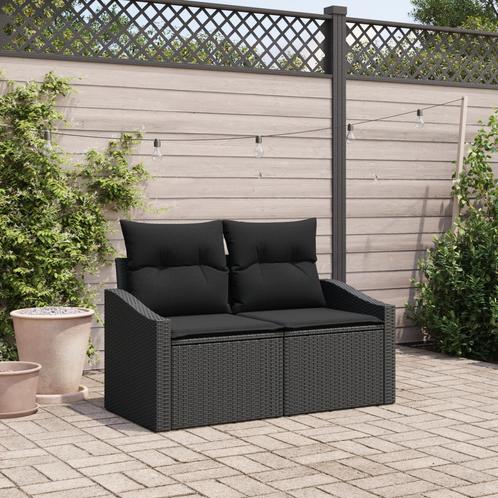 vidaXL Tuinbank 2-zits met opbergruimte en kussens poly, Tuin en Terras, Tuinsets en Loungesets, Nieuw, Rotan, Verzenden