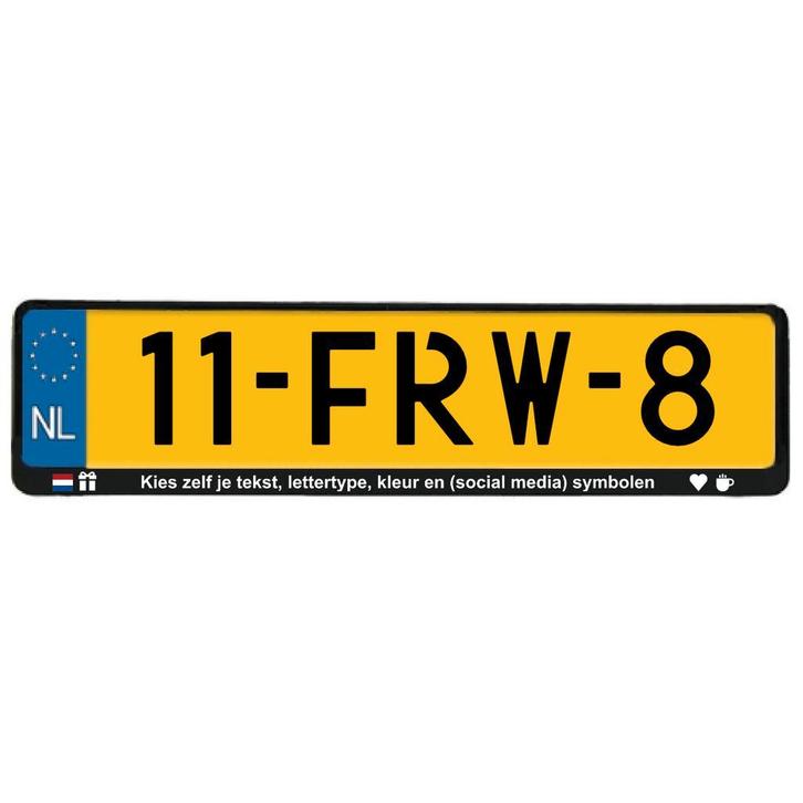 Kentekenplaathouder Auto met eigen gekozen tekst bedrukking, Auto diversen, Kentekenplaathouders, Nieuw, Verzenden