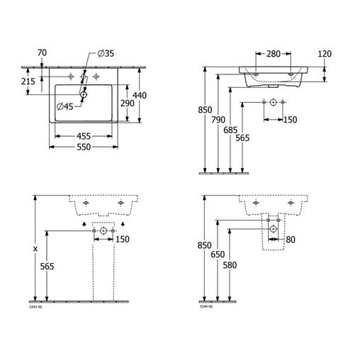 Wastafel Villeroy & Boch Subway 3.0 Met CeramicPlus 1, Doe-het-zelf en Verbouw, Sanitair, Ophalen of Verzenden
