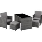 Wicker zitgroep Palermo 2+2+1 - grijs, Tuin en Terras, Tuinsets en Loungesets, Verzenden, Nieuw