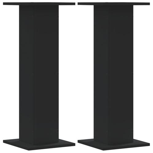 vidaXL Plantenstandaards 2 st 30x30x80 cm bewerkt hout zwart, Tuin en Terras, Overige Tuin en Terras, Nieuw, Verzenden