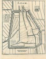 Stadsplattegrond van Edam, Antiek en Kunst, Kunst | Etsen en Gravures