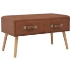 vidaXL Salontafel 80x40x46 cm kunstleer bruin, Overige materialen, 50 tot 100 cm, Verzenden, Nieuw