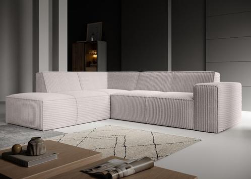 Meubella hoekbank Monet beige fluffy ribstof, Huis en Inrichting, Banken | Bankstellen, 250 tot 300 cm, 150 cm of meer, Vierpersoons of meer
