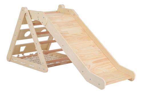 Moni Toys Montessori 3-in-1 Houten Klimrek met Glijbaan, Kinderen en Baby's, Kinderkamer | Tafels en Stoelen, Nieuw, Verzenden