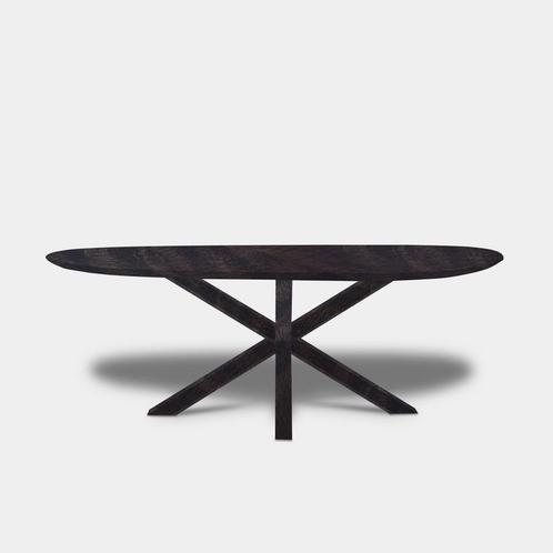 Tafel organisch eikenhout - Matrix Hout - Dark Grey, Huis en Inrichting, Tafels | Eettafels
