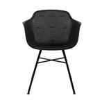 2dekans | Kick Set van 4 Tuinstoelen Indy Zwart - Zwart, Huis en Inrichting, Ophalen of Verzenden, Zo goed als nieuw, Zwart