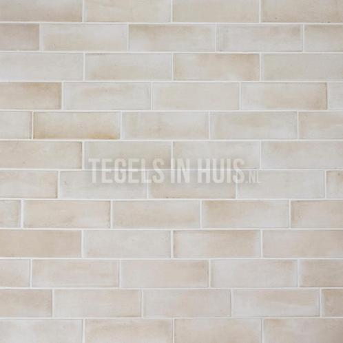 Vloertegel / wandtegel coco beige canvas mat 5x15, Doe-het-zelf en Verbouw, Tegels, Vloertegels, Nieuw, 10 m² of meer, Keramiek