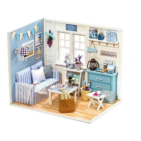 Ikonka DIY Modelbouw Woonkamer - Miniatuurhuisje Fresh, Hobby en Vrije tijd, Knutselen, Ophalen of Verzenden