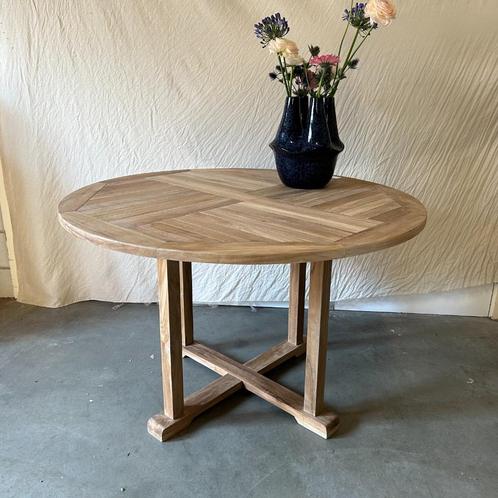 Teakhouten Tuintafel - rond of rechthoekig - TTM Wonen, Tuin en Terras, Tuintafels, Rond, Nieuw, Teakhout, Ophalen of Verzenden