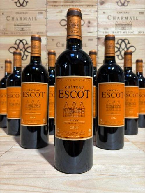 2014 Château Escot - Haut-Médoc - 12 Flessen (0.75 liter), Verzamelen, Wijnen