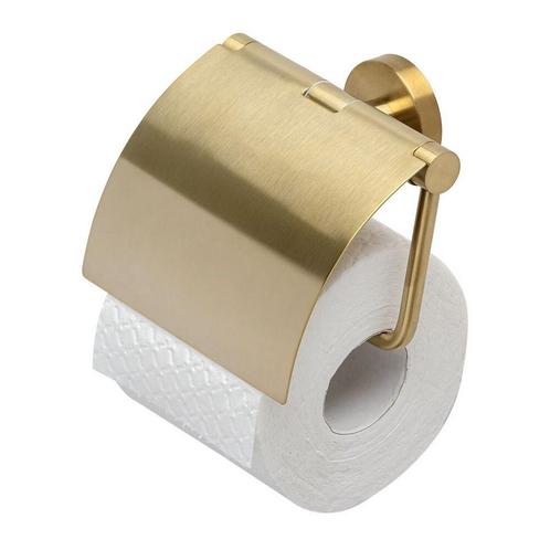Toiletrolhouder Geesa Nemox met Klep Geborsteld Goud, Doe-het-zelf en Verbouw, Sanitair, Bad, Nieuw, Ophalen of Verzenden